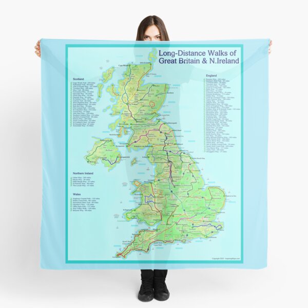 Item preview, Long-Distance Walks of Great Britain and Northern Ireland designed and sold by Inspiring Maps.