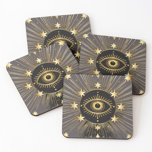 Artikelvorschau, Golden Eye Vinyl Sticker - All Seeing Eye Vinyl Sticker - Celestial Sticker - Strahlender Augenaufkleber - Celestial - Okkult entworfen und verkauft von Kawaii Planet Studio.