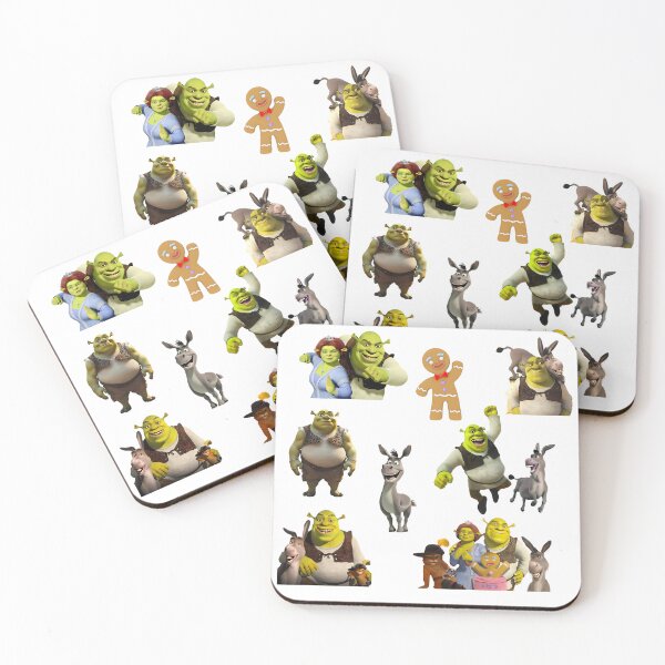 Item preview, Shrek characters, Gingerbread Man, Donkey, and Dragon in different poses designed and sold by TJprint.