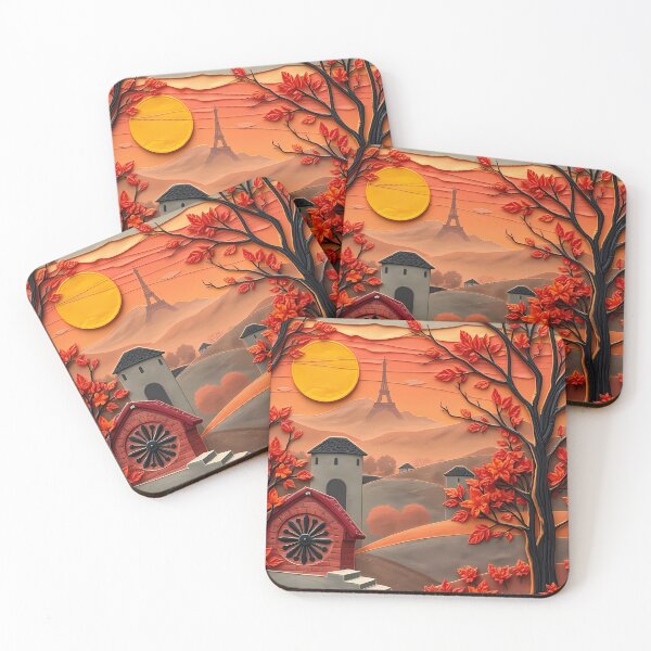 Item preview, Golden Autumn Paris Scene in Papier-Mâché designed and sold by AHMEDMAMADO.