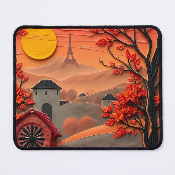 Item preview, Golden Autumn Paris Scene in Papier-Mâché designed and sold by AHMEDMAMADO.