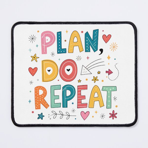 Item preview, Playful Doodle Typography: "Plan, Do, Repeat" designed and sold by Pattamo1.