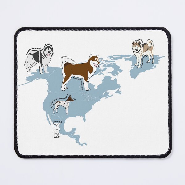 Item preview, "Map of Dogs in North America" designed and sold by kaoyhhan.