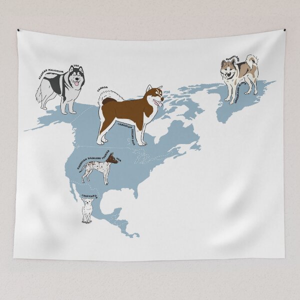 Item preview, "Map of Dogs in North America" designed and sold by kaoyhhan.
