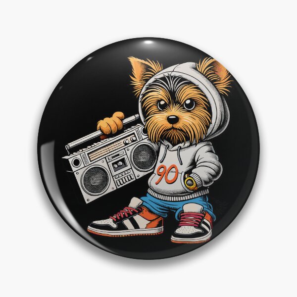 Item preview, 90s Ghettoblaster Yorkshire Terrier Dog Gift designed and sold by Pineapple-Tree.