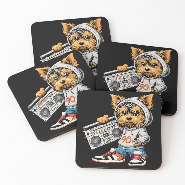 Item preview, 90s Ghettoblaster Yorkshire Terrier Dog Gift designed and sold by Pineapple-Tree.