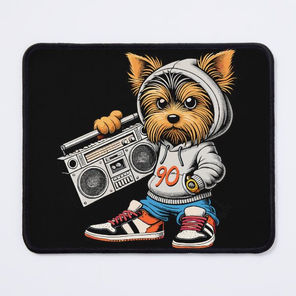 Item preview, 90s Ghettoblaster Yorkshire Terrier Dog Gift designed and sold by Pineapple-Tree.