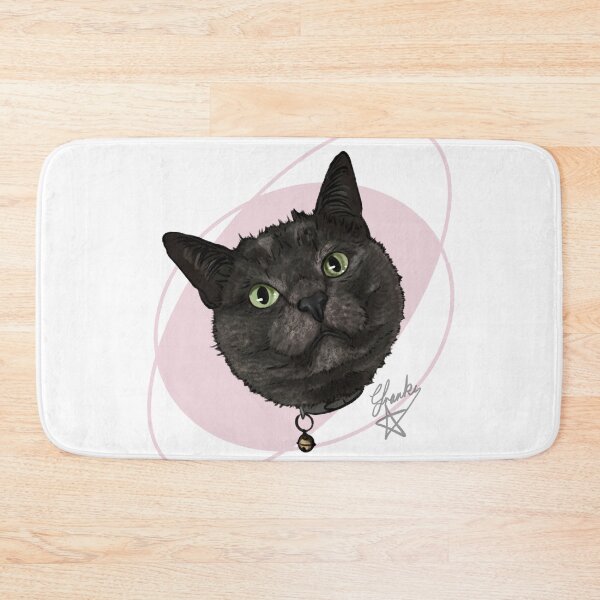 Item preview, black cat with a bell: rescue cat designed and sold by Made-by-Anxiety.