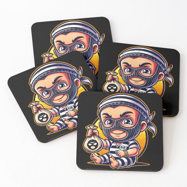 Item preview, Funny baby face bandit Cartoon - Cute Criminal Art" designed and sold by DrawHandArt.