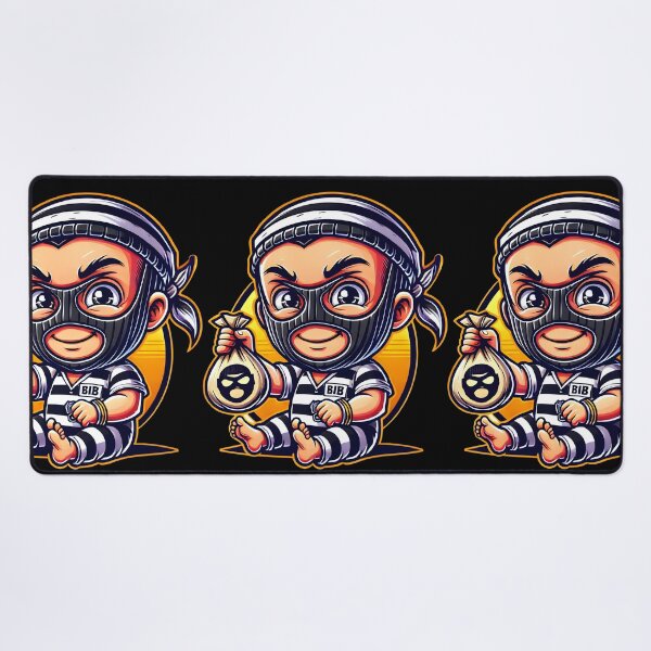 Item preview, Funny baby face bandit Cartoon - Cute Criminal Art" designed and sold by DrawHandArt.