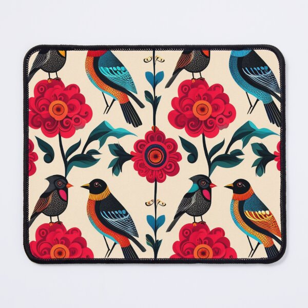 Item preview, Vivid digital illustration of colorful birds and flowers designed and sold by Sigtrix.
