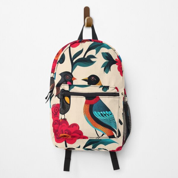 Item preview, Vivid digital illustration of colorful birds and flowers designed and sold by Sigtrix.