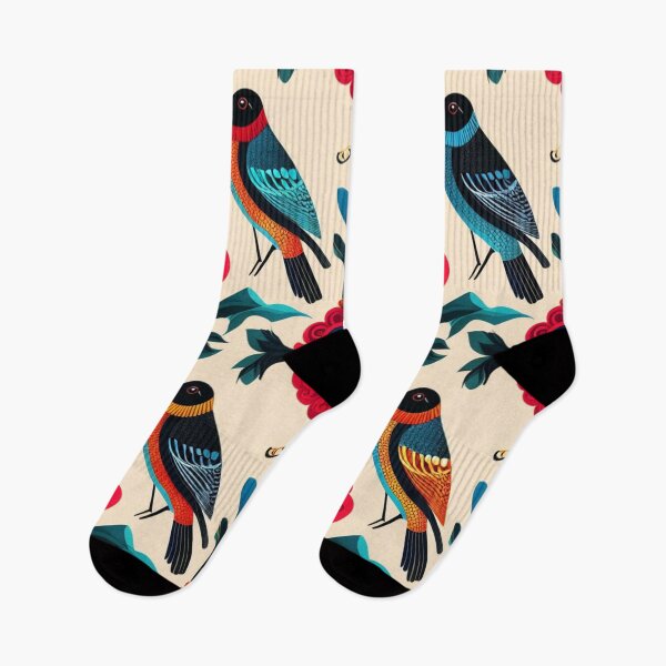 Item preview, Vivid digital illustration of colorful birds and flowers designed and sold by Sigtrix.
