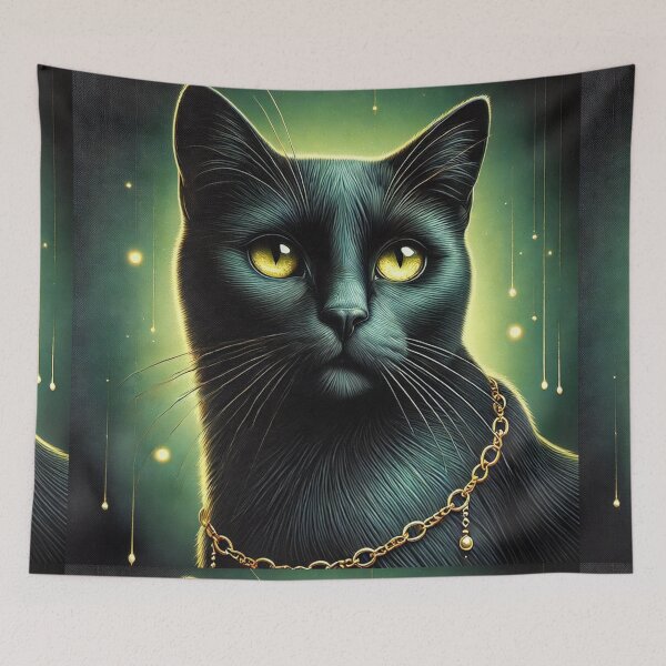Item preview, The Midnight Majesty: A Black Cat's Enigmatic Glow designed and sold by Meta2Physical.