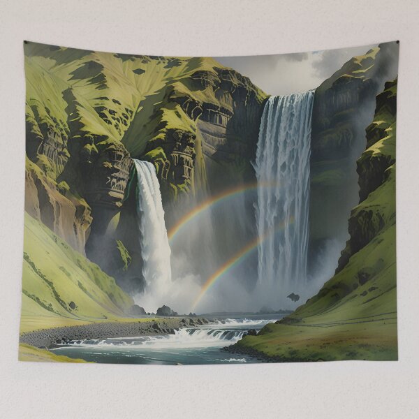 Item preview, Skogafoss Waterfall: Misty Icelandic Majesty designed and sold by LSVart.