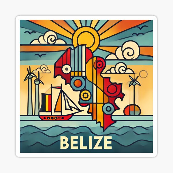 Item preview, Belize Adventure Cubism Art – Tropical Fun for Travel Lovers designed and sold by OzzFrequency.