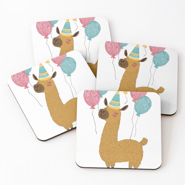 Item preview, Party Llama with Balloons and Festive Hat designed and sold by TringTringCards.