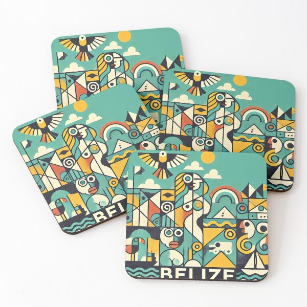 Item preview, Belize Adventure Cubism Art – Tropical Fun for Travel Lovers designed and sold by OzzFrequency.
