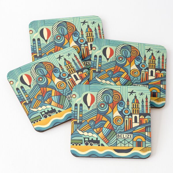Item preview, Belize Adventure Cubism Art – Tropical Fun for Travel Lovers designed and sold by OzzFrequency.