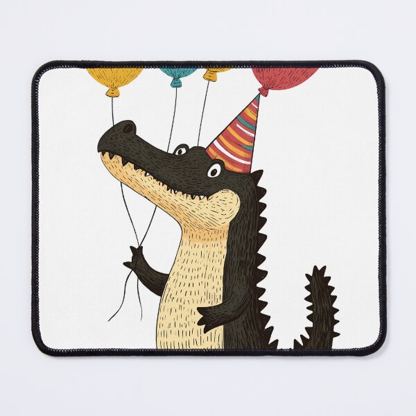 Item preview, Party Crocodile with Balloons and Festive Hat designed and sold by TringTringCards.