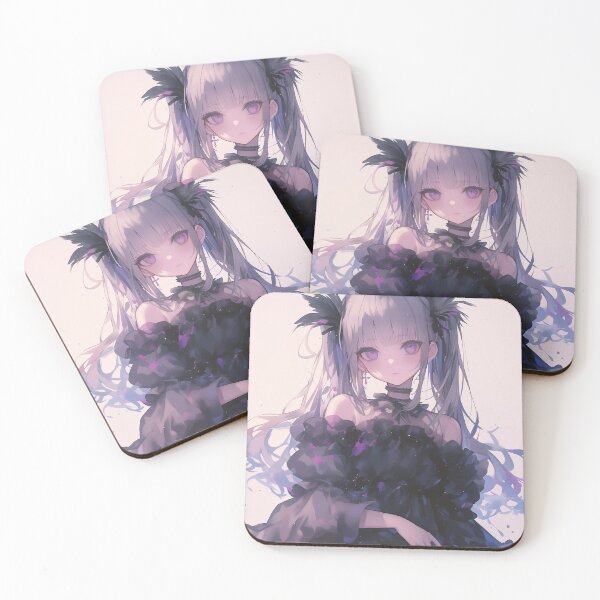Item preview, Mysterious girl in a black dress with long flowing hair and mesmerizing purple eyes designed and sold by Kawai Anime Shop.
