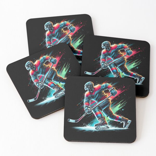 Artikelvorschau, Bunte Eishockeyspieler Männer entworfen und verkauft von Kimberley King Art King Art.