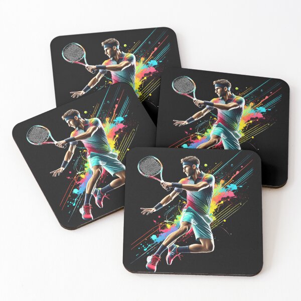 Item preview, Colorful Tennis Player Men designed and sold by Kimberley King Art  King Art.
