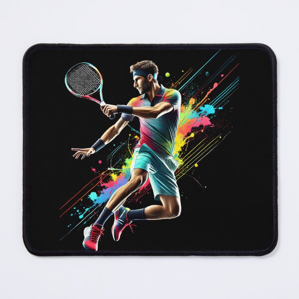 Item preview, Colorful Tennis Player Men designed and sold by Kimberley King Art King Art.