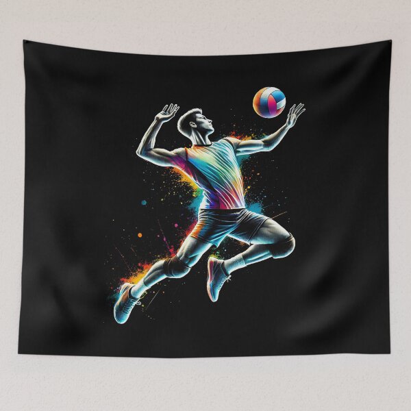 Item preview, Colorful Volleyball Player Men designed and sold by Kimberley King Art  King Art.