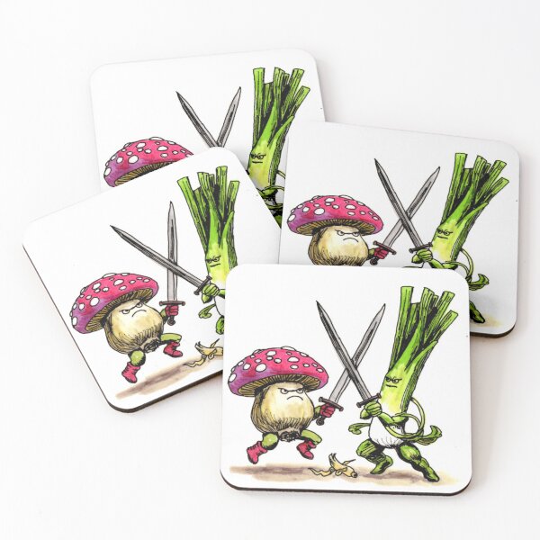 Item preview, Mushroom vs Leek designed and sold by Scribbles & Doodles by Jinx.
