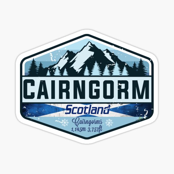 Item preview, Cairngorm Scotland UK Ski Sticker T-Shirt 01 designed and sold by OuterShellUK.