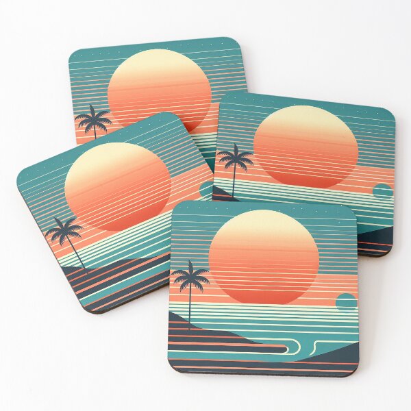 Item preview, Minimalistic retro sunset at the beach designed and sold by Silbays.