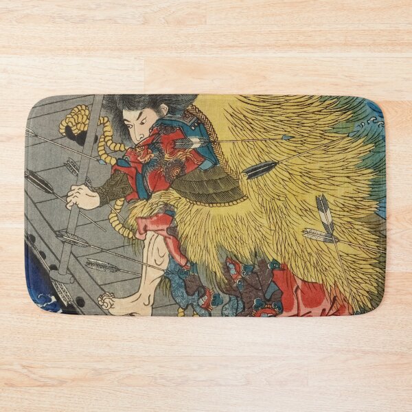 Item preview, Samurai Under Enemy Attack - Vintage Japanese Ukiyo-e Woodcut designed and sold by VintageSpaceArt.