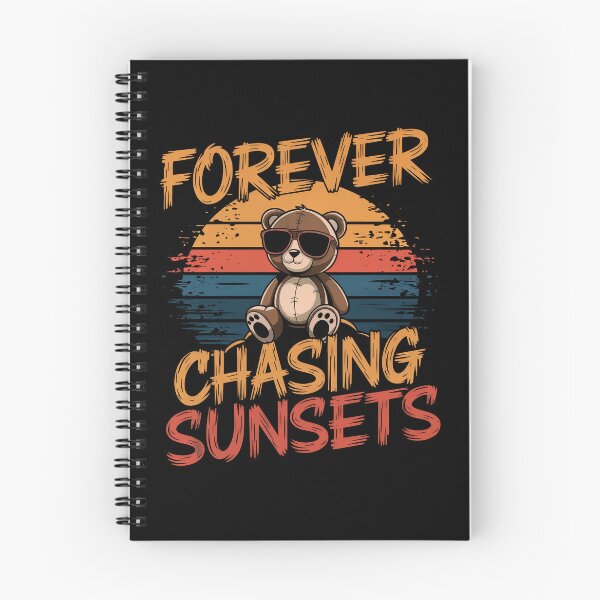 Item preview, Cute Teddy on Retro Sunset with “Forever Chasing Sunsets” Design designed and sold by Andrew Lomax.
