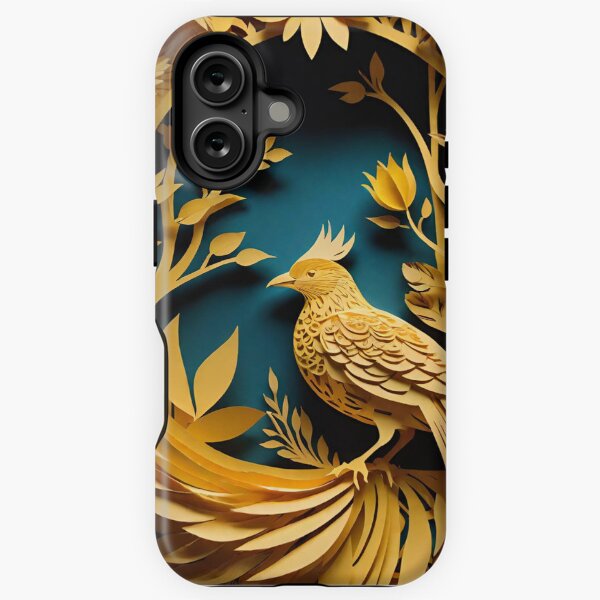 Aperçu de l'œuvre Papier d'art représentant un oiseau jaune doré - Bridgerton Garden Charm créée et vendue par T-RCZ.