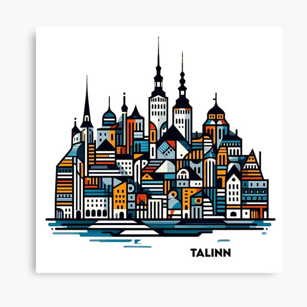 Item preview, Tallinn Cubism Art – Medieval Charm with a Modern Twist designed and sold by OzzFrequency.