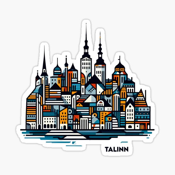Item preview, Tallinn Cubism Art – Medieval Charm with a Modern Twist designed and sold by OzzFrequency.