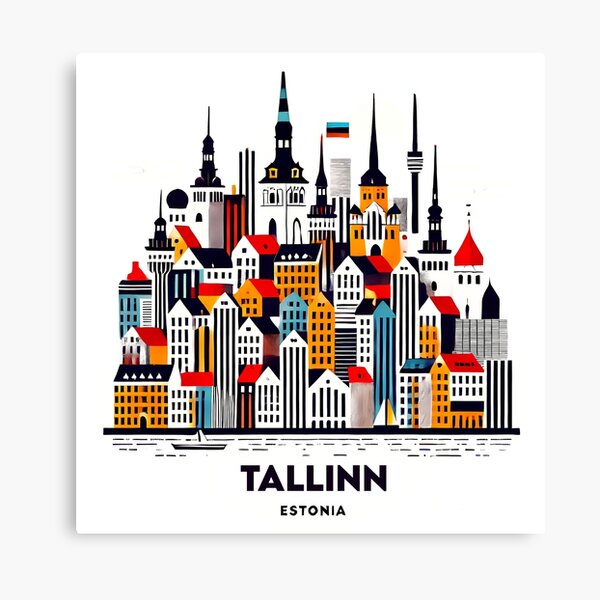 Item preview, Tallinn Cubism Art – Medieval Charm with a Modern Twist designed and sold by OzzFrequency.