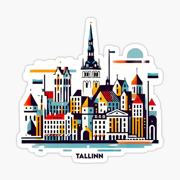 Item preview, Tallinn Cubism Art – Medieval Charm with a Modern Twist designed and sold by OzzFrequency.