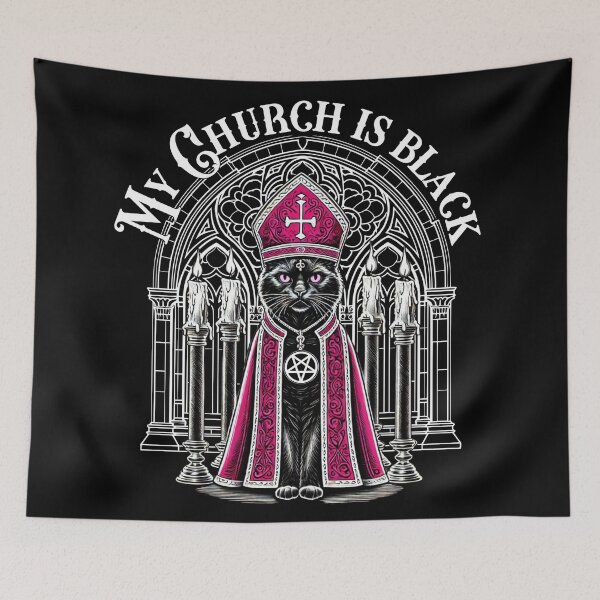 Item preview, My Church Is Black - Gothic Cat Design designed and sold by sekrecja.