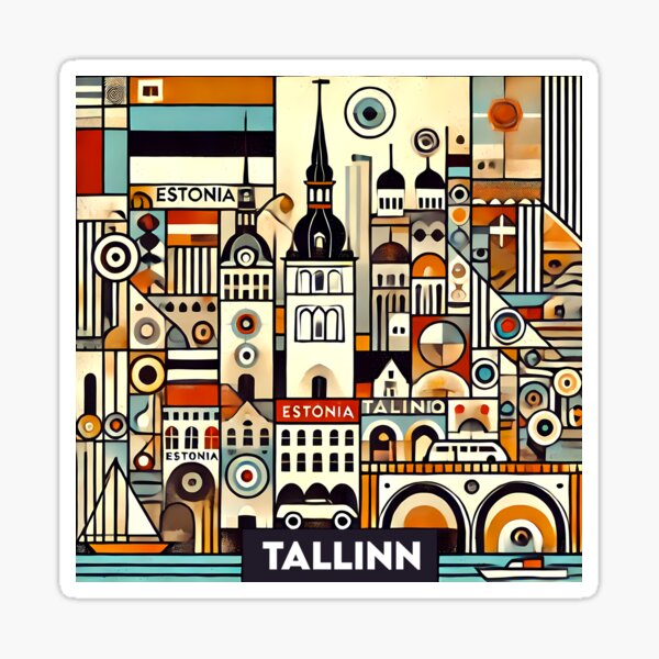 Item preview, Tallinn Cubism Art – Medieval Charm with a Modern Twist designed and sold by OzzFrequency.