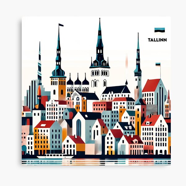 Item preview, Tallinn Cubism Art – Medieval Charm with a Modern Twist designed and sold by OzzFrequency.