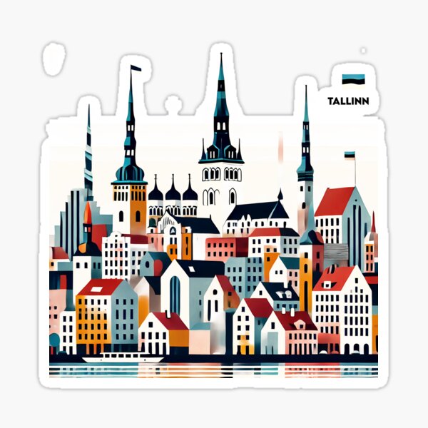Item preview, Tallinn Cubism Art – Medieval Charm with a Modern Twist designed and sold by OzzFrequency.
