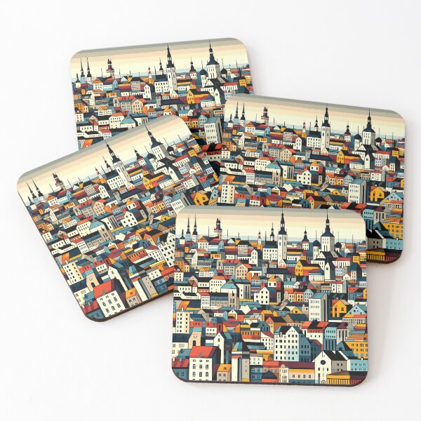 Item preview, Tallinn Cubism Art – Medieval Charm with a Modern Twist designed and sold by OzzFrequency.