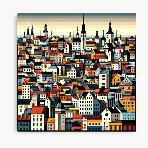 Item preview, Tallinn Cubism Art – Medieval Charm with a Modern Twist designed and sold by OzzFrequency.
