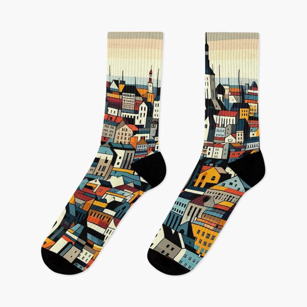 Item preview, Tallinn Cubism Art – Medieval Charm with a Modern Twist designed and sold by OzzFrequency.