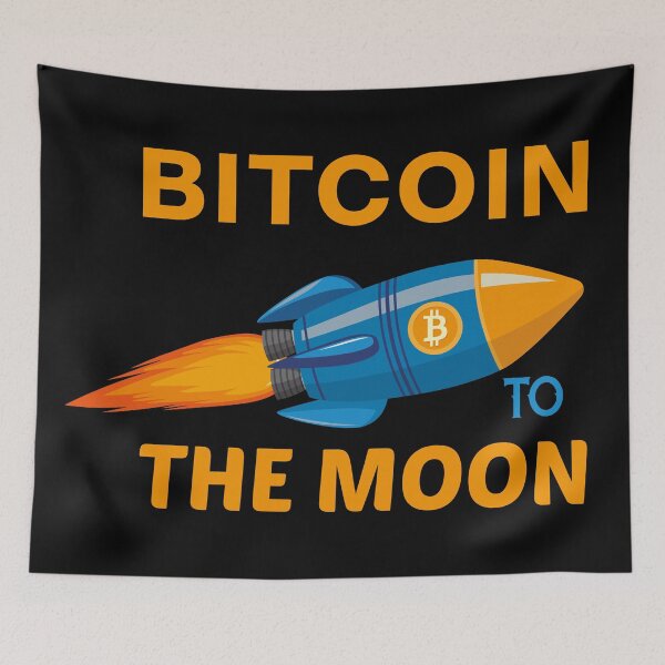 Item preview, Bitcoin rocket moon designed and sold by Aurorastudiopl.