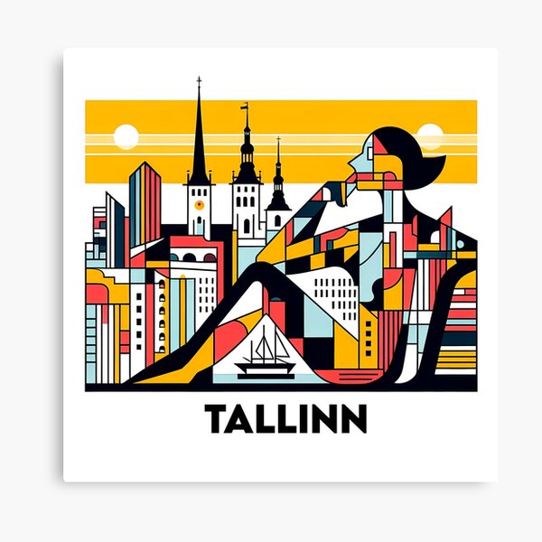 Item preview, Tallinn Cubism Art – Medieval Charm with a Modern Twist designed and sold by OzzFrequency.