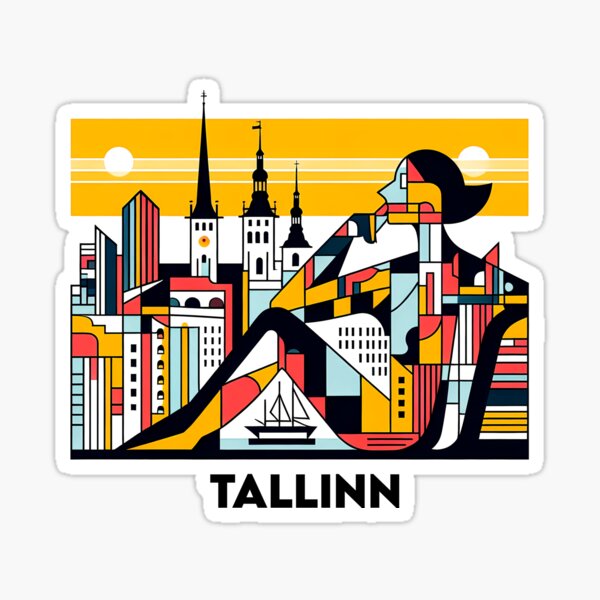 Item preview, Tallinn Cubism Art – Medieval Charm with a Modern Twist designed and sold by OzzFrequency.