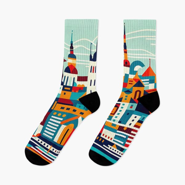 Item preview, Tallinn Cubism Art – Medieval Charm with a Modern Twist designed and sold by OzzFrequency.